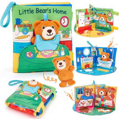 hahaland Baby Book for 1 Year Old - Touch and Feel Soft Activity Books Tummy Time Baby Toy 6 9 12 18 Months Interactive Book for Babies 6-12 Month on Airplane Birthday Easter Basket Stuffers