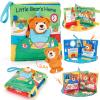 hahaland Baby Book for 1 Year Old - Touch and Feel Soft Activity Books Tummy Time Baby Toy 6 9 12 18 Months Interactive Book for Babies 6-12 Month on Airplane Birthday Easter Basket Stuffers view 1