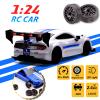 1:24 Scale RC Drift Car,4WD 2.4GHz High Speed Racing Hobby Sport Toy Car Vehicle with LED Lights,Racing and Drift Wheels for Adult Boys Girls Kids Gift (8602-White) view 2
