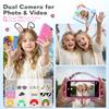 MOMILLA Toys Kids Smart Phone for Girls, 3.97" Cell Phone with Dual Cameras, Stickers & Frames, 200+ Games, 16GB Storage, Educational Mini Toddler Play Toy, Birthday Gift for Kids Age 3-10 view 4