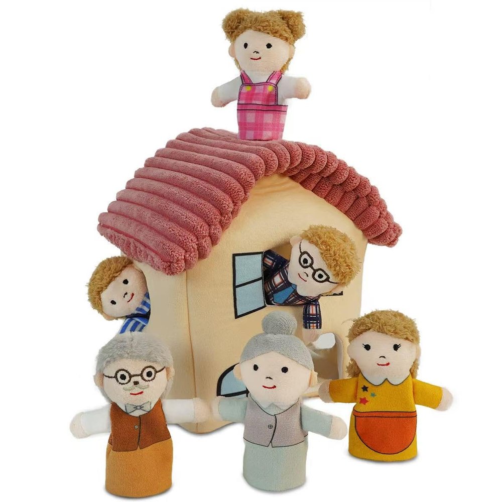 Finger Puppet Family Finger Puppet,6pcs Cute Puppet Mini Plush Toys Teaching Show,Soft Puppet for Kids Family Role Playing (Asian Home)