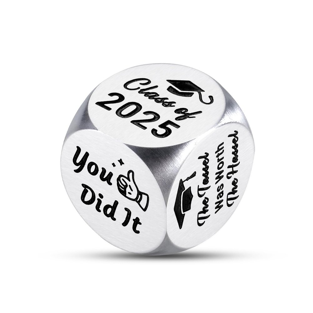 Back to School Supplies for Kids, Dorm Room Essentials for Guys, Class of 2025 Gifts, 5th 8th Grade Graduation Gifts, Graduation Dice, College High School Graduations Gift, Senior 2025 Metal Dice
