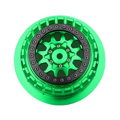 BeaxTurbo Racing Upgrade Parts RC CNC Aluminum Beadlock Wheel V2 Proline Hyrax Tire for Traxxas UDR 1/7 Green 1PCS (Green/Black)