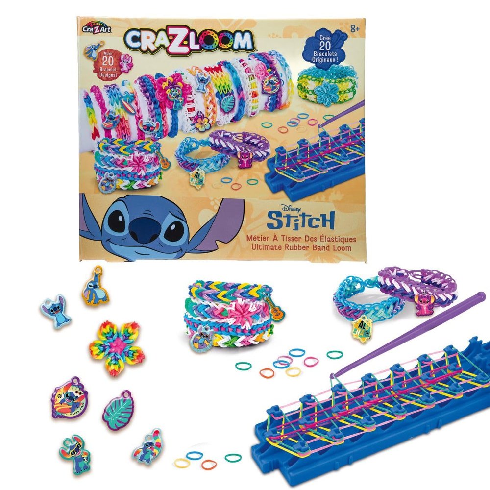 Lexibook, CRLOOM9D Elastic Bracelet Manufacture Stitch CRA-Z-Loom, Blue