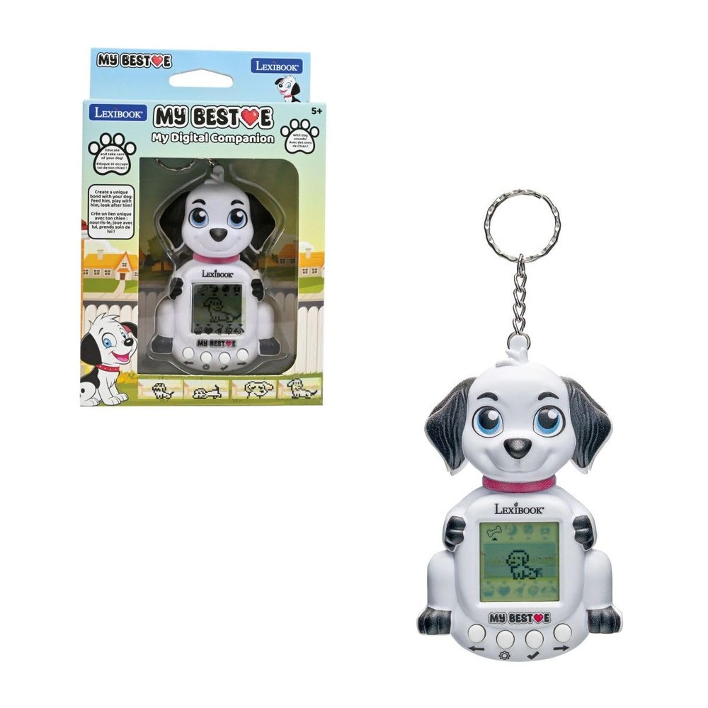 Lexibook, JLMBDOG My Best-E Dog Console with LCD Screen and Keyring - White