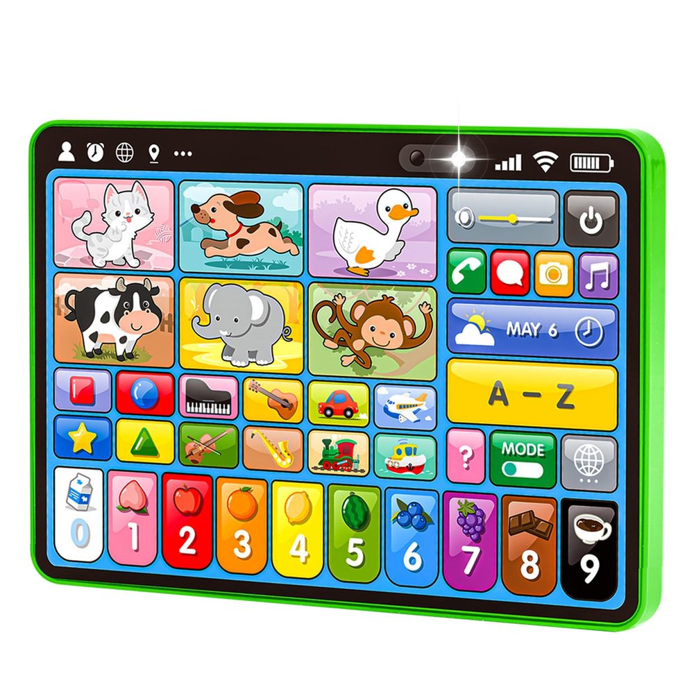 Learning Tablet for Toddlers 1-3 Trilingual Learning Toys with Sounds & Speech Therapy, Montessori Educational Toys for 1 Year Old Boy Girl, Baby Musical Toys 12-18 Months Toddler Toys Age 1-2-3 Gifts