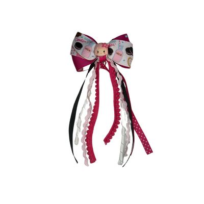 Cookie Girl Hair Bow with Dangling Ribbons Sweet & Fun Accessor