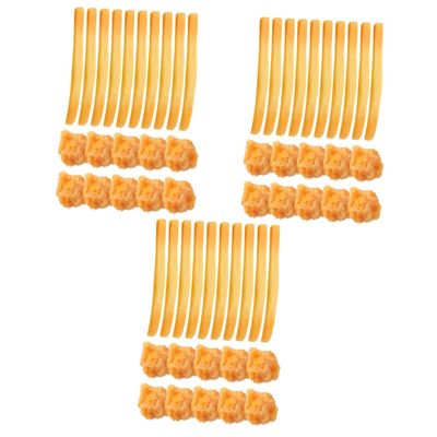 BESPORTBLE 3sets 20pcs Simulation French Fries Chicken Popcorn Model for Kitchen Decor Party Props Restaurant Display Realistic Home Adornment Plaything 20pcs*3