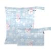 aidingzhi reusable baby diaper bag 2 Pack travel essentials for flying with handles for daycare, baby diapers (Cartoon Cute White Merry Christmas Snowman) view 1
