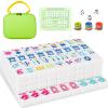 American Mahjong Tile Set Equipped with Mahjong Bag, 166 Quality White Engraved Tiles, 1.2 inch Mahjong Tiles Set with Carrying Bag/Dice/Chips, Creative Design Patterns, Ideal Mahjong Gifts (No Rack) view 1