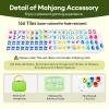 American Mahjong Tile Set Equipped with Mahjong Bag, 166 Quality White Engraved Tiles, 1.2 inch Mahjong Tiles Set with Carrying Bag/Dice/Chips, Creative Design Patterns, Ideal Mahjong Gifts (No Rack) view 4