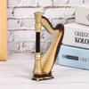 16CM Miniature Harp, Wooden Model Mini Musical Instrument Desktop Decoration Dollhouse Home Ornaments view 2