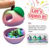 3D Printed Apple Container with Worm Flexi Inside,3D Printed Animals Toys,STEM Educational Toy for Nature Learning,Fun Sensory Fidget Toy for Kids, Unique Fun Decoration (Rainbow) view 2