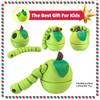 3D Printed Apple Container with Worm Flexi Inside,3D Printed Animals Toys,STEM Educational Toy for Nature Learning,Fun Sensory Fidget Toy for Kids, Unique Fun Decoration (Green) view 4