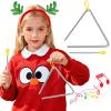 6 Inch Triangle Instrument,Musical Steel Triangles Percussion with Striker for Music Learning,Teaching,Kids,Adults,School Prize,Party Supplies view 1