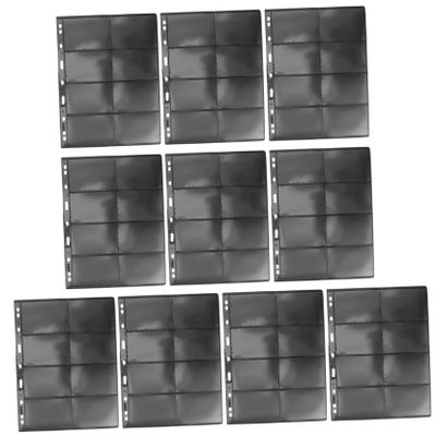 Abaodam 10sheets Stamp Collecting Holder Pvc Stamp Storage Album Rows Pages for Collectors