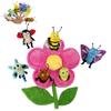JUSTQUNSEEN 6pcs Insect Finger Puppets Bringing a Flowers House, Novelty Animals Toys Puppet for Kids, Storytelling Role-Playing Plush Finger Puppets Gifts for Boys and Girls view 1