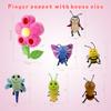 JUSTQUNSEEN 6pcs Insect Finger Puppets Bringing a Flowers House, Novelty Animals Toys Puppet for Kids, Storytelling Role-Playing Plush Finger Puppets Gifts for Boys and Girls view 2