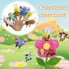 JUSTQUNSEEN 6pcs Insect Finger Puppets Bringing a Flowers House, Novelty Animals Toys Puppet for Kids, Storytelling Role-Playing Plush Finger Puppets Gifts for Boys and Girls view 3