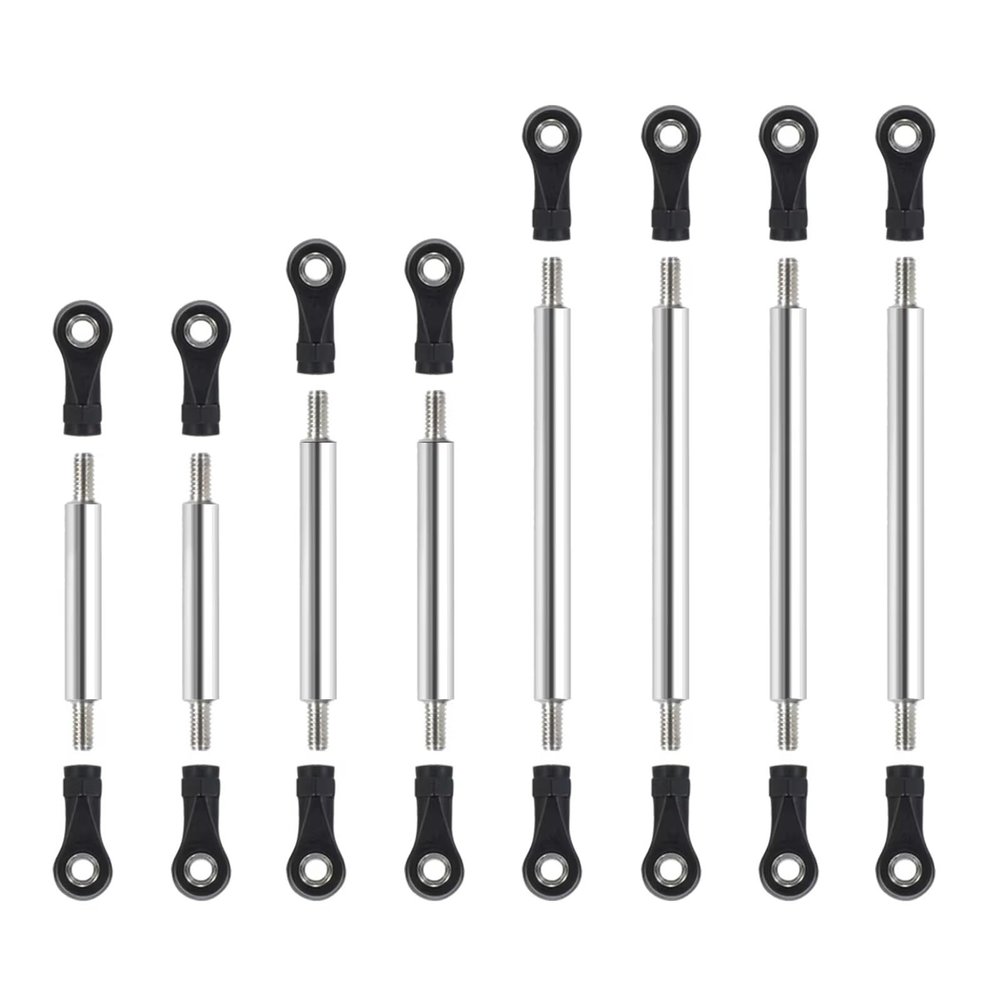 RC Car Parts for TRX4M 1/18 Chassis Suspension High Clearance Upgrade Parts 8PCS Stainless Steel Straight Links Set RC Crawler Car Accessories