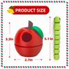 3D Printed Apple Container with Worm Flexi Inside,3D Printed Animals Toys,STEM Educational Toy for Nature Learning,Fun Sensory Fidget Toy for Kids, Unique Fun Decoration (Red) view 3