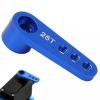 equlup 5Pcs 25T Servo Horns, Blue Aluminium Alloy Steering Servo Arms 1.02x0.37x0.30in Remote Control Cars Steering Servo Arm for 02073 996R MG946R E9001 Steering Gear view 1