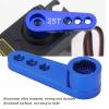 equlup 5Pcs 25T Servo Horns, Blue Aluminium Alloy Steering Servo Arms 1.02x0.37x0.30in Remote Control Cars Steering Servo Arm for 02073 996R MG946R E9001 Steering Gear view 4