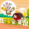 JUSTQUNSEEN 6 Pcs Farm Animals Finger Puppet with Farm Houses, Realistic Soft Plush Toy for Kids, Novelty Animals Toys Role-Playing Story Finger Puppets Plush Finger Puppets Gifts for Boys and Girls view 2