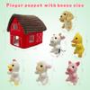 JUSTQUNSEEN 6 Pcs Farm Animals Finger Puppet with Farm Houses, Realistic Soft Plush Toy for Kids, Novelty Animals Toys Role-Playing Story Finger Puppets Plush Finger Puppets Gifts for Boys and Girls view 3