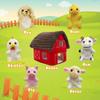 JUSTQUNSEEN 6 Pcs Farm Animals Finger Puppet with Farm Houses, Realistic Soft Plush Toy for Kids, Novelty Animals Toys Role-Playing Story Finger Puppets Plush Finger Puppets Gifts for Boys and Girls view 4