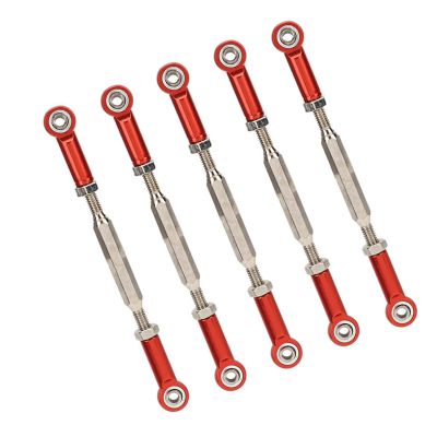 Aluminum Alloy Adjustable Push Rods Turnbuckle Rod Linkage Accessories for RC Car Upgrade 6Pcs 88mm 5 Colors (Red)