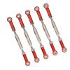 Aluminum Alloy Adjustable Push Rods Turnbuckle Rod Linkage Accessories for RC Car Upgrade 6Pcs 88mm 5 Colors (Red) view 1