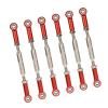 Aluminum Alloy Adjustable Push Rods Turnbuckle Rod Linkage Accessories for RC Car Upgrade 6Pcs 88mm 5 Colors (Red) view 4