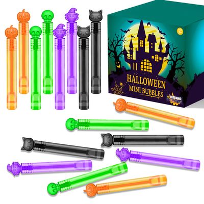 Bulk Halloween Giveaways Handouts Prizes for Kids 100 PCS, Mini Bubble Wands for Toddlers, Bulk Small Halloween Toys Gifts Party Favors Goody Bag Stuffers Fillers Items for Pinata Birthday Classroom