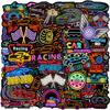 120PCS Neon Race Car Stickers, Race Car Party Favors Supplies Wheels Birthday Party Decorations Racing Decor Racing Car Stickers for Water Bottle Laptop Skateboard Computer Phone Bike Luggage view 1