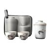Chinese-style local travel tea set, retro portable hand-held teapot - childlike fun [storage bag] view 1