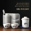 Chinese-style local travel tea set, retro portable hand-held teapot - childlike fun [storage bag] view 2