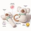Evoceler 2 PCS Koala Rattles & Shaker Toys with Embroidered Details, Wooden Teething Ring Baby Toys, BPA-Free Sensory Toys for 0-3-6-12 Months, Squeaky Infant Toy, Ideal Baby Shower Boy Girl Gift view 3