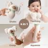 Evoceler 2 PCS Koala Rattles & Shaker Toys with Embroidered Details, Wooden Teething Ring Baby Toys, BPA-Free Sensory Toys for 0-3-6-12 Months, Squeaky Infant Toy, Ideal Baby Shower Boy Girl Gift view 4