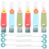 12Pcs 3 in 1 Cup Lid Gap Cleaning Brush, Long Water Bottle Straw Cleaner Brush, Crevice Cleaning Brush Tools for Glasses Baby Bottles Sports Cups view 1