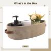 2-Piece Oval Storage Baskets, Woven Cotton with Leather Handles, Perfect for Nursery and Bathroom Organization view 3