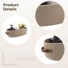 2-Piece Oval Storage Baskets, Woven Cotton with Leather Handles, Perfect for Nursery and Bathroom Organization view 4