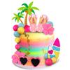 18 PCS Beach Cake Topper Summer Hawaiian Cake Decorations with Slipper and Sunglasses Clay for Swimming Pool Aloha view 1