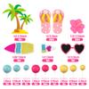 18 PCS Beach Cake Topper Summer Hawaiian Cake Decorations with Slipper and Sunglasses Clay for Swimming Pool Aloha view 2