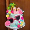 18 PCS Beach Cake Topper Summer Hawaiian Cake Decorations with Slipper and Sunglasses Clay for Swimming Pool Aloha view 4