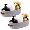 2 Oval Cotton Rope Baskets with Leather Handles, Ideal for Nursery & Bathroom Use view 1