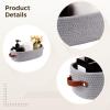 2 Oval Cotton Rope Baskets with Leather Handles, Ideal for Nursery & Bathroom Use view 4