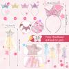 32Pcs Princess Wands Party Favors Glitter Star Fairy Wands Magic Wand Glitter Sequin Headbands Girls Pink Sequins Five-Pointed Star Fairy Wand Princess Pretend Jewelry Toys for Birthday Party Decor view 2