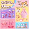 Pet Vet Kit for Kids with 2 Plush Pets (Dog & Cat) & Doctor Costume - 36Pcs Interactive Veterinarian Playset for Toddlers 3-5 to Overcome Fear of Doctors- Pretend Play Animal Hospital Toy Gift view 2