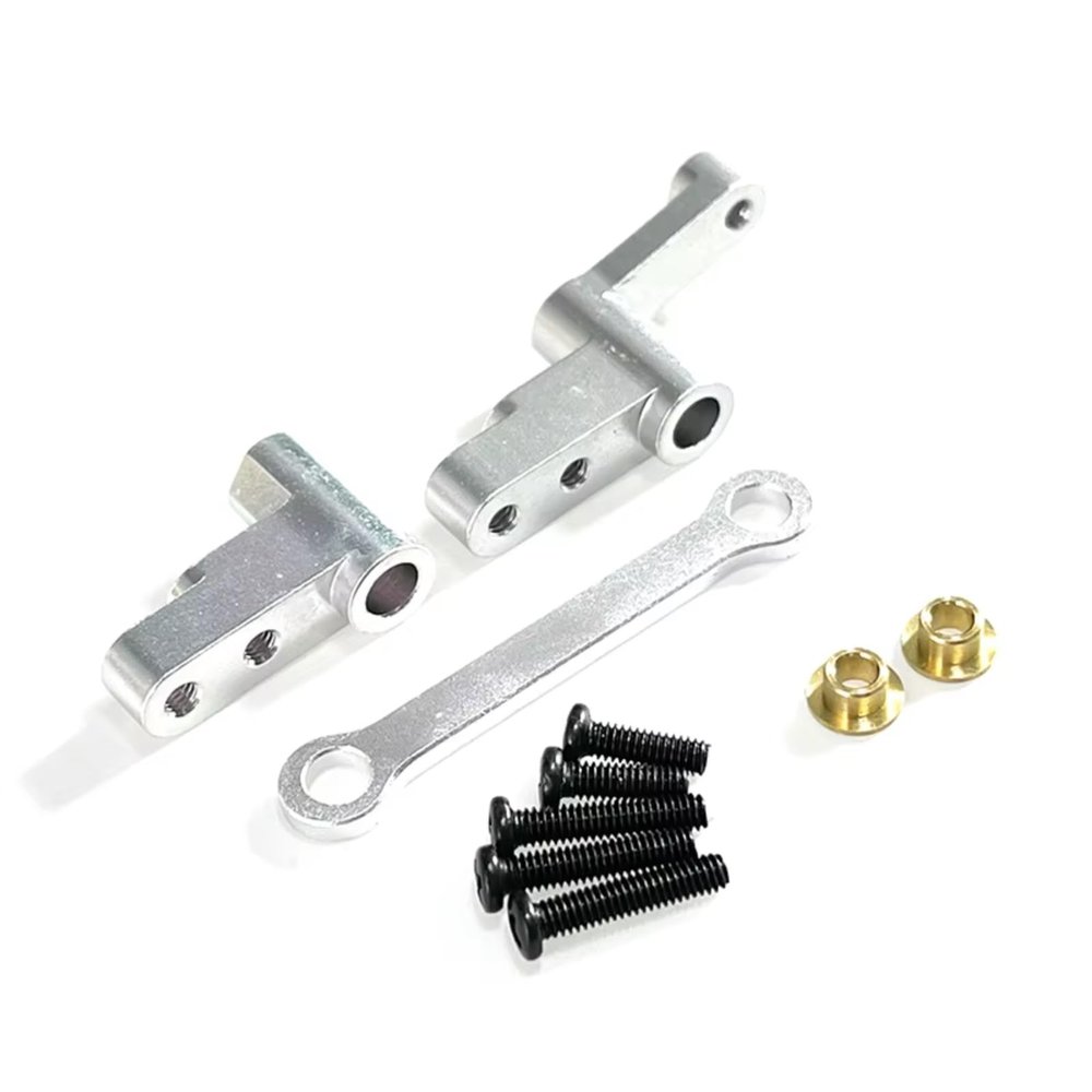 for Mjx for Hyper Go 1/14 14301 14302 Metal Steering Group Transmission Components Remote Control Car Modified Accessories Parts Upgrade RC Car DIY Parts(Silver)